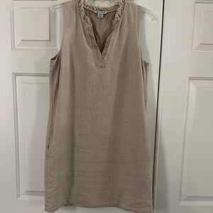Tommy Bahama Sleeveless Beige Linen Dress